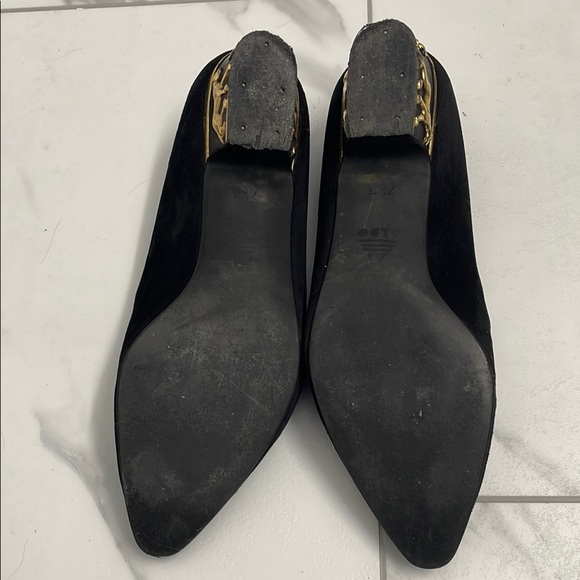 Aldo Black Velvet Loafers Slip-Ons with Gold Details - Picture 3 of 10